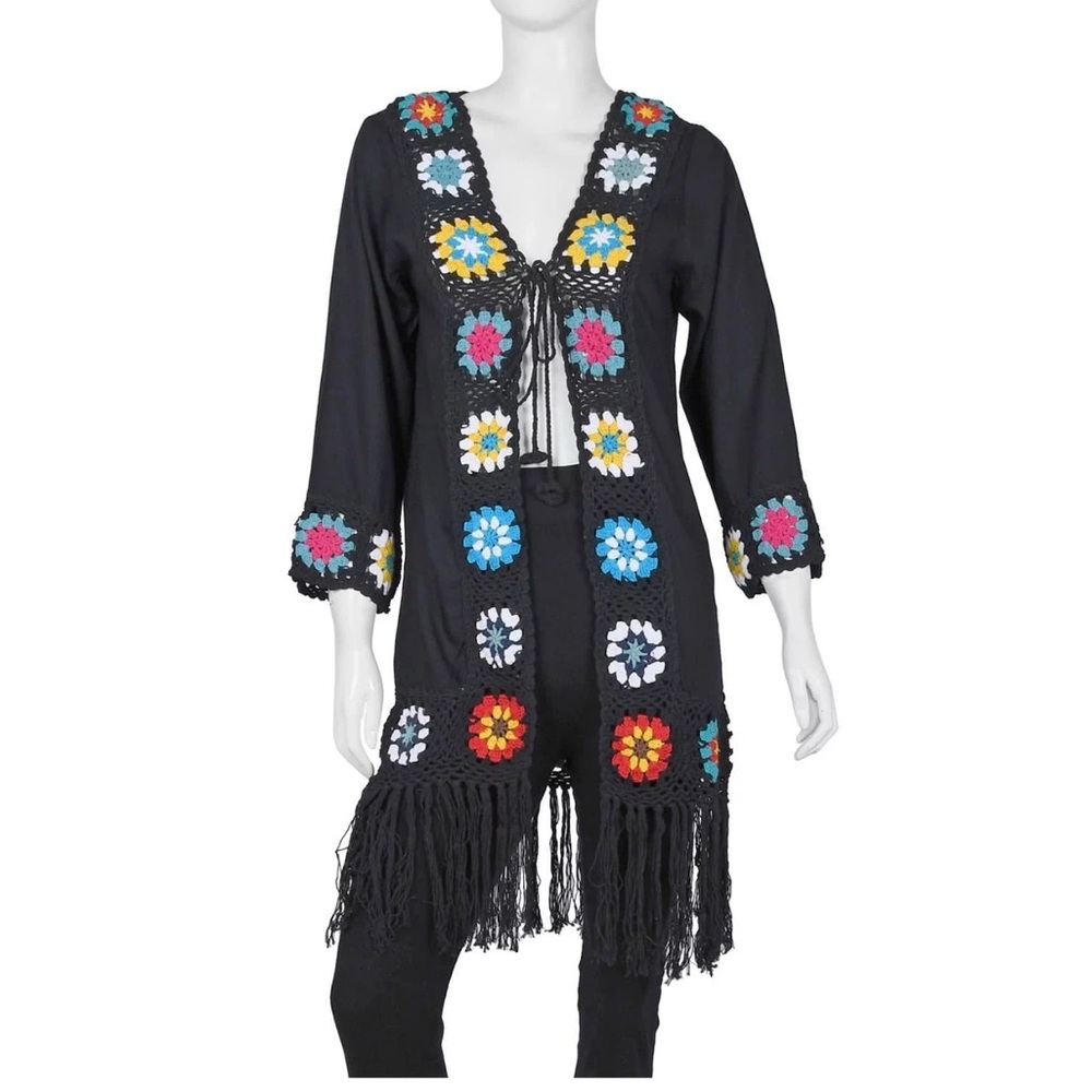 TAMSY corcht comono cotton blend black multi color size large summer, ca…
